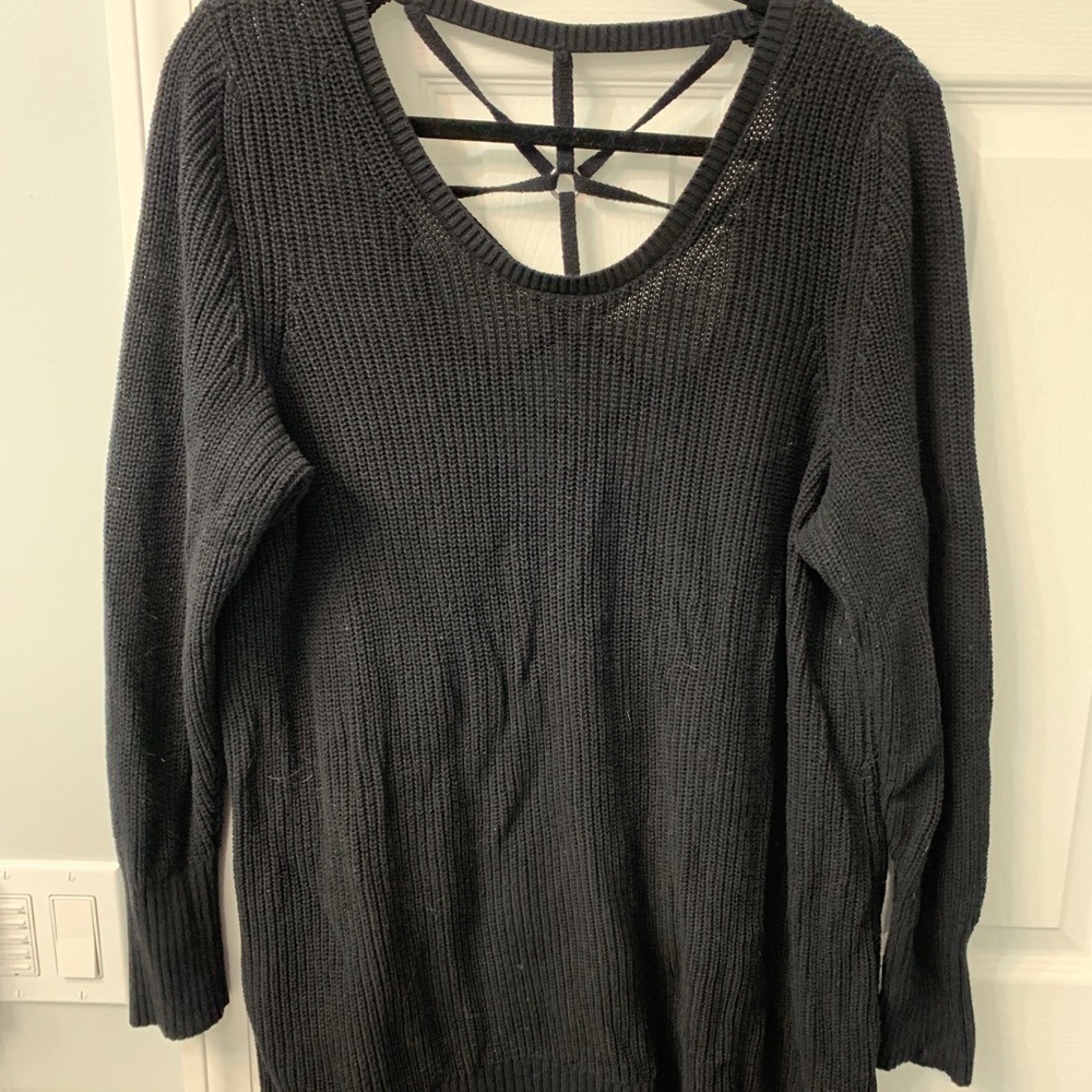 TORRID black open back sweater size 2